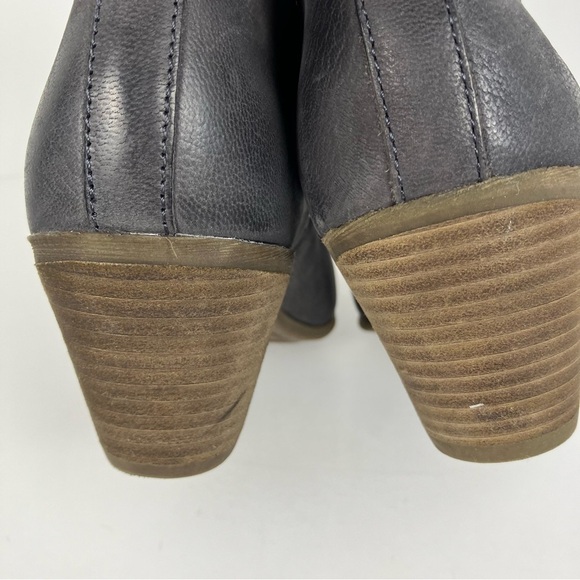 FRYE Judith Double Zip Stacked Heel Almond Toe Ankle Boots Grey Blue Sz 8.5 - Picture 9 of 16